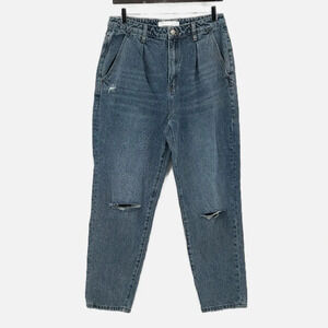 TNR High Rise Tapered Hem Cotton Distressed Jeans - Size 29